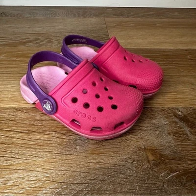 Crocs Girls Toddler Size 6 Pink Electro Clog Shoes - Image 1 of 4