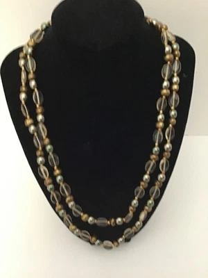 Collar Joan Rivers Bronce/Verde/Claro 44" Cuentas de Vidrio - ¡Excelente! Foto 1 de 4