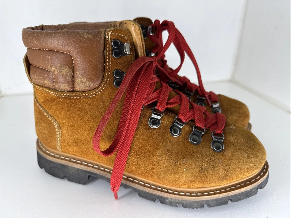 Botas de senderismo de cuero vintage Sears para mujer color tostado 7,5 B Foto 1 de 4