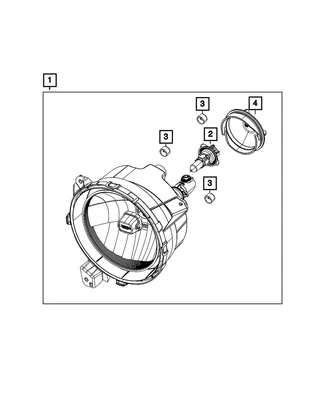 2019-20 JEEP WRANGLER RIGHT Headlamp OEM# 55112872AG - Image 1 of 4