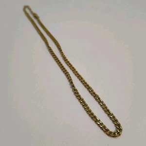Collana girocollo in acciaio placcato oro 18 kt con catena a maglie cubane - Foto 1 di 7