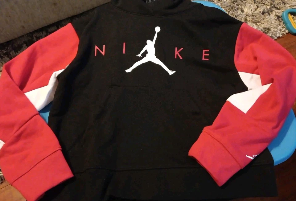 Nike Jordan Jumpman Big Kids Girl's Boxy Pullover Hoodie,  Large - Image 1 of 1