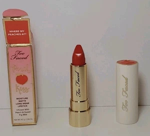 Too Faced Peach Kiss Moisture Matte Lipstick  ~ Where's My Peaches  ~ NIB 0.14oz - Picture 1 of 10