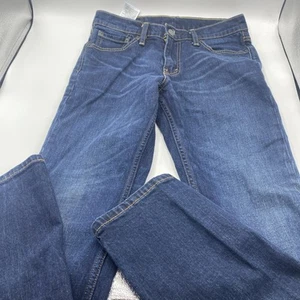 Pantalones de mezclilla para mujer Levi's 511 azules 5 bolsillos pierna recta 29x30 lavado oscuro - Imagen 1 de 5
