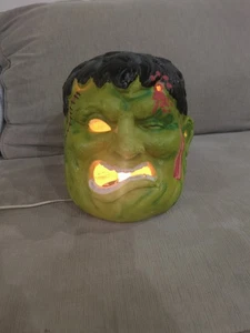 Vintage 1996 Frankenstein Light Up Head Halloween Blow Mold Matrix Industries Pr - Picture 1 of 9
