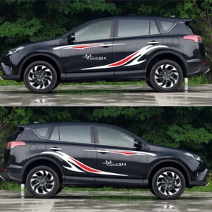 Pair Of Truck Pickup SUV Body Side White & Red Vinyl Graphics Decal Stickers New - Bild 1 von 6