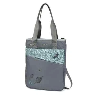 NEW CHALA DRAGONFLY GREY TEAL RFID VENTURE ZIP AROUND TOTE PURSE BAG CROSSBODY - Image 1 of 4