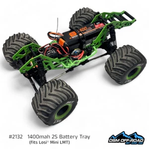 Battery Tray for 1400 / 810 mah 2S - Losi Mini LMT Grave Digger Son Uva Zombie - Picture 1 of 19