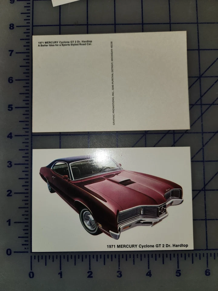 Tarjeta postal Mercury Cyclone 1971 sin usar Foto 1 de 1