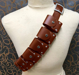 Steampunk Cosplay LARP Faux Leather Costume Chest Bandolier Belt Sash Soldier