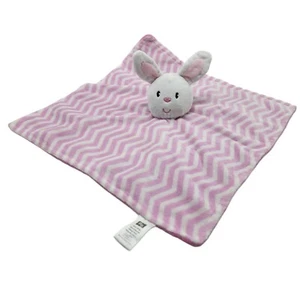 HUDSON BABY HB Infant Baby Pink White Chevron Bunny Rabbit Lovey Security toy - Picture 1 of 7