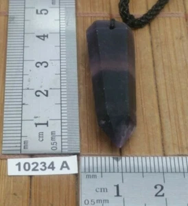 Pendentif pointe FLUORITE + CORDON reglable pierre collier lithotherapie reiki - Picture 1 of 3