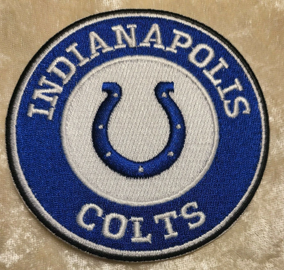 Indianapolis Colts 3.5" Round Iron/Sew On Embroidered Patch~ Free Tracking! - Image 1 of 1
