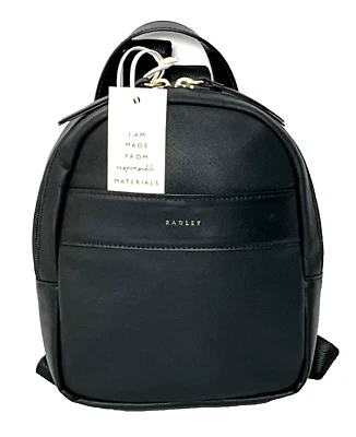 Radley Backpack Rucksack Bag Small or Mini SUFFOLK ROAD Black Pu Leather New - Image 1 of 4