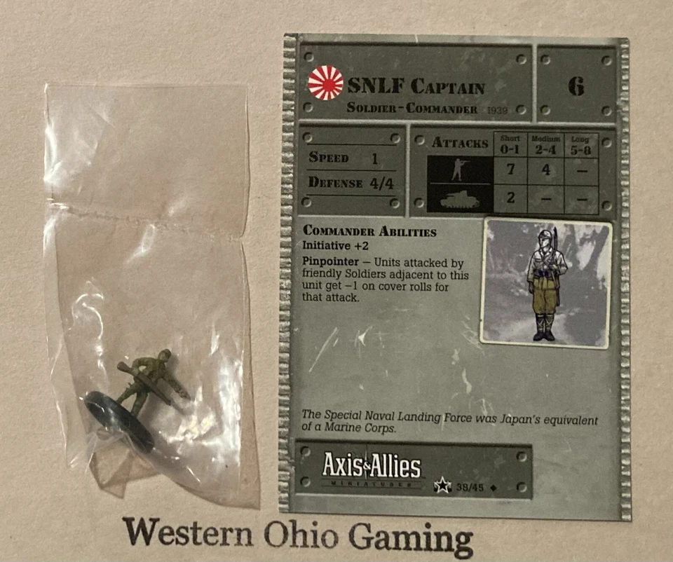 Axis & Allies Miniatures Base Set 2 SNLF Captain #38/45 NEW A&A Minis - Image 1 of 1