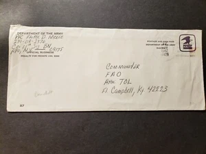 APO 09175 DARMSTADT, GERMANY 1982 Army Cover 11th SIGNAL Bn to FORT CAMPBELL, KY - Picture 1 of 2
