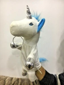 Vintage Puppet Unicorn Theater Hand Puppet Toys Storytelling Velvet Fabric 16"  - Picture 1 of 11