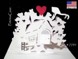 Tree House Pop-Up Card 180 degrees- with kite and ladder  - Picture 1 of 15