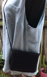 Cartera MAGID vintage hecha a mano en Macao correa de tela con cuentas usada ver fotos - Imagen 1 de 16