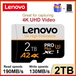 Lenovo High-Speed Micro SD Card 1TB/2TB - Class 10 XC TF Card with Adapter - Picture 1 of 12