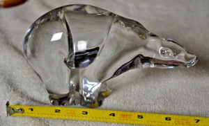 VINTAGE Baccarat Crystal Glass Polar Bear Figurine Clear Glass France - Picture 1 of 3