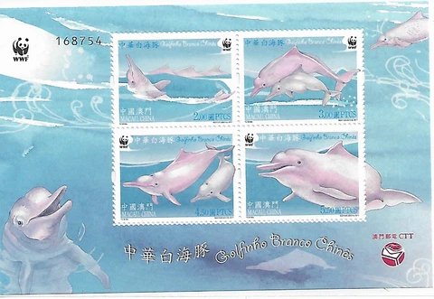 China Macao 2017 Year White Dolphin Stamps Souvenir Sheet Cover