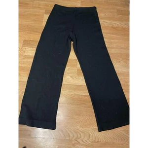 Morgano Black Wide Leg Pants Wool Acrylic Unisex Large Italy - Picture 1 of 7