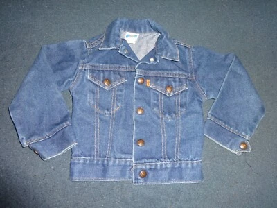 Chaqueta vaquera vintage Levis naranja lengüeta para niños pequeños hecha en EE. UU. talla 5 excelente estado Foto 1 de 4