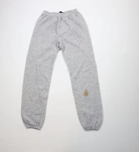Vtg 70s 80s Streetwear Mens Small Blank Triblend Gusset Sweatpants Joggers Gray - Picture 1 of 12