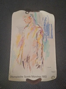 Poster olimpico vintage 1972 Germania Olimpiadi Monaco uomo olimpico anni '70 - Foto 1 di 10