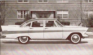 Postkarte 1957 Plymouth Belvedere 4-türige Limousine Händler Angebot unverpostet - Bild 1 von 2