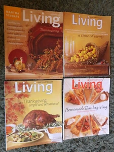 Lot 4 Martha Stewart Living Magazines Thanksgiving Nov 2002, 2004, 2009, 2010 - Picture 1 of 1