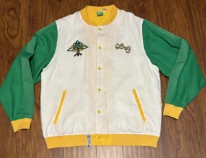 LRG Lifted Research Group Men's Size 2XL XXL Yellow Green Linen Lettermen Jacket - Picture 1 of 17