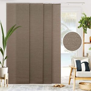 chicology vertical blinds, room divider, woven truffle, 46-86in x 96in