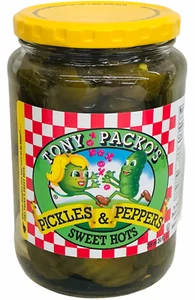 Tony Packo's Sweet Hots Pickles & Peppers 24 oz Packos - Picture 1 of 1