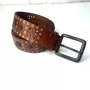 Nieteter Ledergürtel vernietet böhmisch Boho Zigeuner kleines westliches Cowgirl - Bild 1 von 7