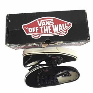 NEW Vans Era Boy 4 Women 5 shoes black satin athletic low top skate sneakers VTG - Picture 1 of 12