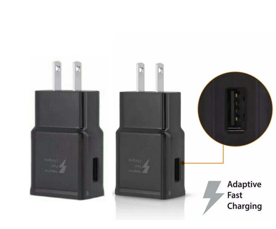 2x Adaptive Fast Rapid 2A Wall Plug Charger For Samsung HTC LG Android Black - Image 1 of 1