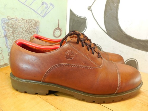 Oxford Timberland in pelle marrone con punta a berretto da uomo 9M #96081