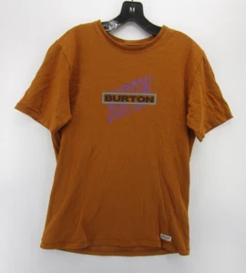 Burton Shirt Men Small Orange Pullover Snowboard Graphic Double Sided Crewneck - Picture 1 of 12