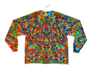Camicia Tie Dye | Rainbow Blotter | T-shirt fatta a mano a maniche lunghe | Sm-6X - Foto 1 di 9