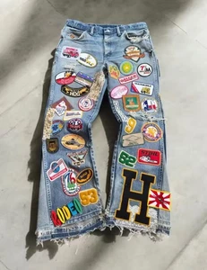 Jeans Y2K Góticos Bordados Harajuku Vintage Cintura Alta Sueltos Pierna Ancha Denim - Imagen 1 de 7