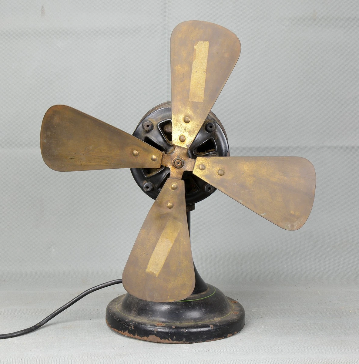 ANTIQUE Vintage Tischventilator Aus Metall – 38,1 Cm, Oszillierend, Antikbraun, Handgefertigt