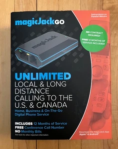 magicJackGO VOIP Phone Adapter Portable Home On-The-Go 9 (Sealed) - Afbeelding 1 van 8