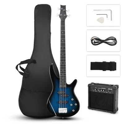 KIB Electric Bass Guitar 44 Inch Basswood 4 String With 20W AMP - Image 1 of 4