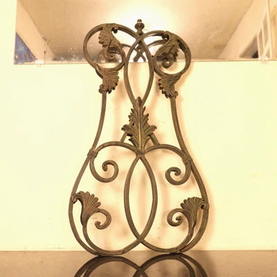 Wall Door Hanging Tie Hat Rack Ornate Wrought Iron Decor Large Handmade - Image 1 of 4