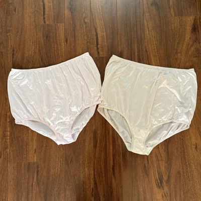 Vanity Fair Nylon Briefs 9/2XL Pink Beige Shiny Granny Panty Bundle NWOT - Image 1 of 4