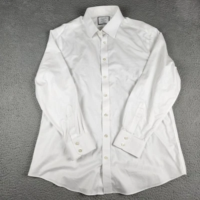 Charles Tyrwhitt Dress Shirt Mens 17/34 White Slim Fit Non Iron Long Sleeve - Image 1 of 4