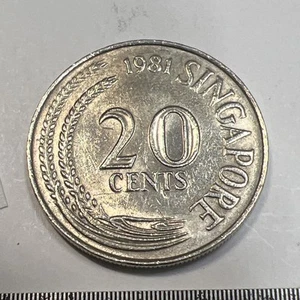1981 Singapore 20 Cent Coin - Free Shipping - Swordfish. Lot W5y7 - Picture 1 of 4