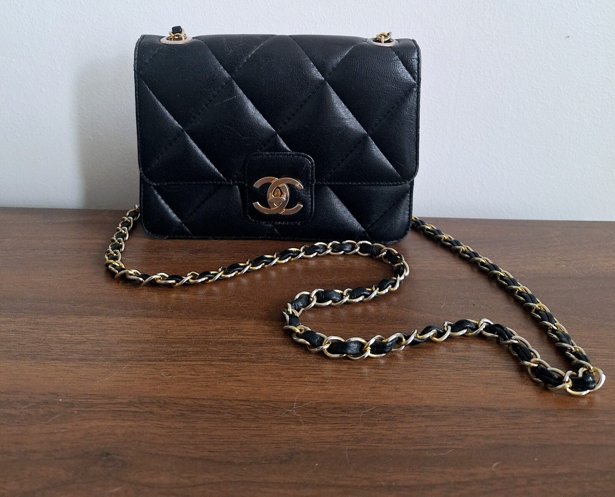 VINTAGE シャネル スモールフラップバッグ ブラック CHANEL Black Mini Bags & Handbags for Women for sale | eBay